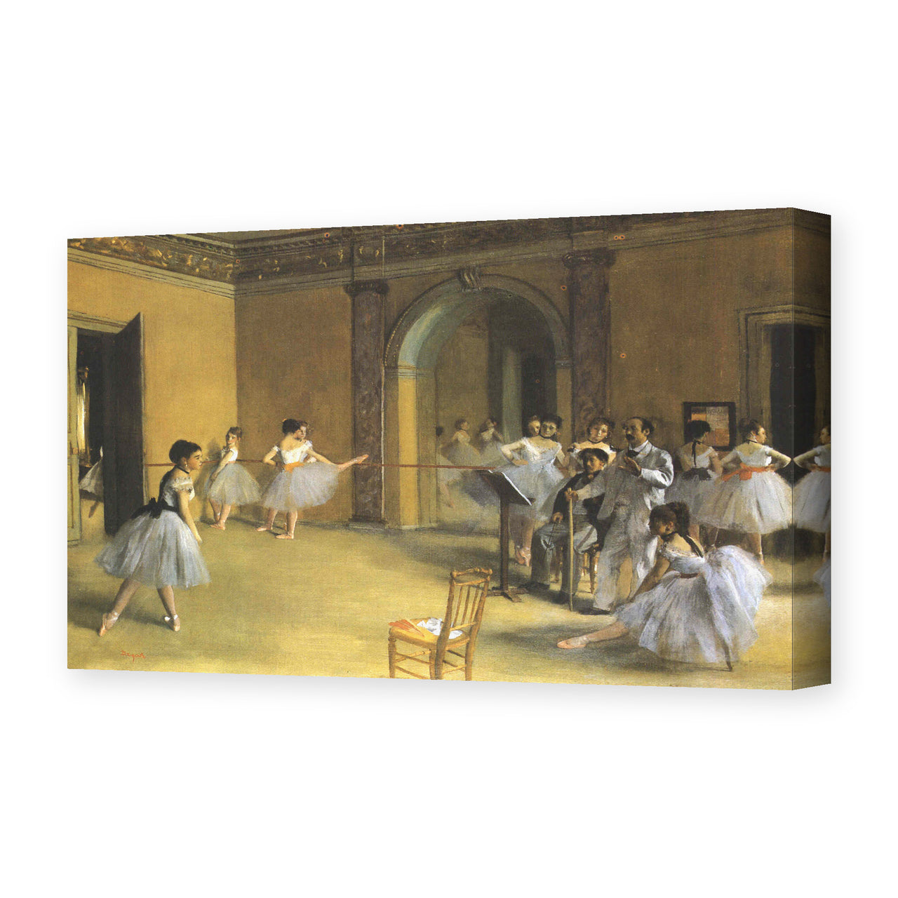Edgar Degas's 'The Dance Class at Opera' painting reproduced as a gallery-wrapped canvas print