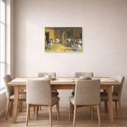 Gallery-wrapped canvas print of Edgar Degas's The Dance Class at Opera displayed on a wall in a dining