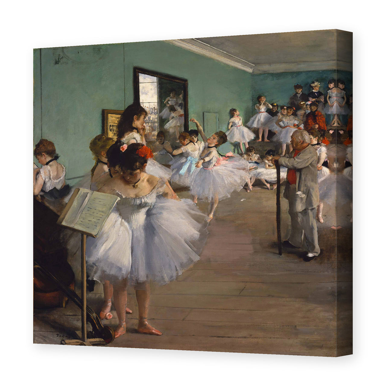 Edgar Degas's 'The Dance Class' painting reproduced as a gallery-wrapped canvas print