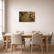 Gallery-wrapped canvas print of Edgar Degas's The Rehearsal displayed on a wall in a dining