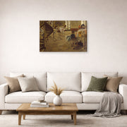 Gallery-wrapped canvas print of Edgar Degas's The Rehearsal displayed on a wall in a living room