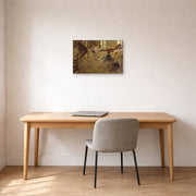 Unframed poster print of Edgar Degas's The Rehearsal displayed on a wall in a office
