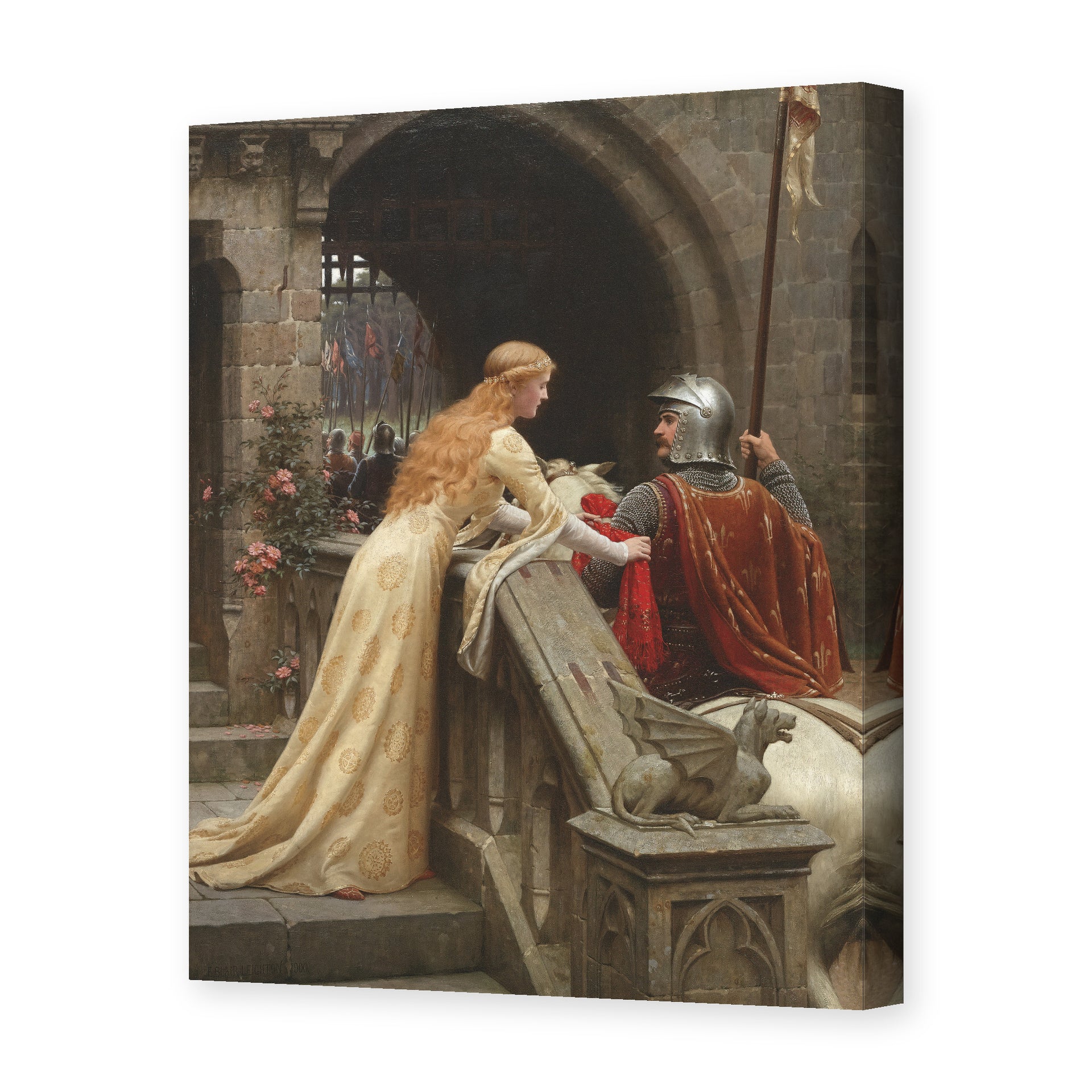 Edmund Blair Leighton's 'God Speed' painting reproduced as a gallery-wrapped canvas print