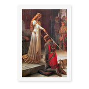 Edmund Blair Leighton's 'The Accolade' painting reproduced as a rolled canvas print, one of Leighton's best-known works, painted in 1901
