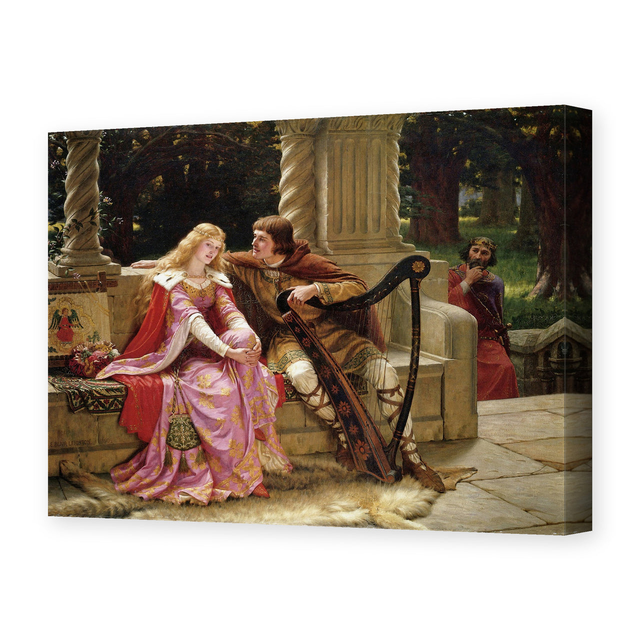 Edmund Blair Leighton's 'The End of the Song' painting reproduced as a gallery-wrapped canvas print