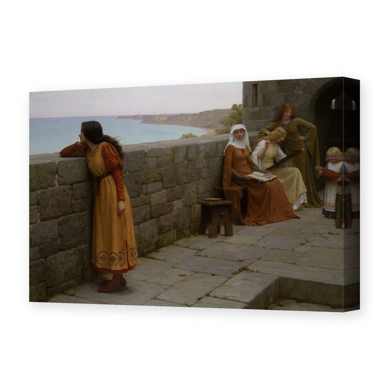 Edmund Blair Leighton's 'The Hostage' painting reproduced as a gallery-wrapped canvas print