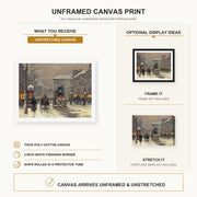Édouard Cortès - Boulevard de la Madeleine canvas print size comparison and framing display infographic