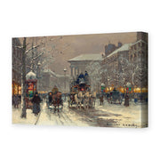 Édouard Cortès's 'Boulevard de la Madeleine' painting reproduced as a gallery-wrapped canvas print