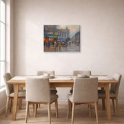 Gallery-wrapped canvas print of Édouard Cortès's Cafe de la paix displayed on a wall in a dining room