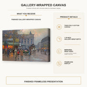 Édouard Cortès - Cafe de la paix gallery wrap canvas construction and hanging details infographic