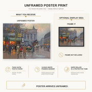Édouard Cortès - Cafe de la paix poster print size comparison and framing display infographic