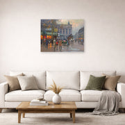 Unframed poster print of Édouard Cortès's Cafe de la paix displayed on a wall in a living room