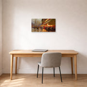 Gallery-wrapped canvas print of Édouard Cortès's La Coupole, Montparnasse displayed on a wall in an office