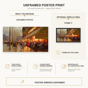Édouard Cortès - La Coupole, Montparnasse poster print size comparison and framing display infographic