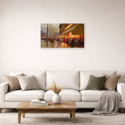 Unframed poster print of Édouard Cortès's La Coupole, Montparnasse displayed on a wall in a living room