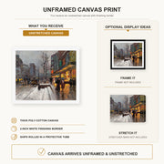 Édouard Cortès - Porte St. Martin canvas print size comparison and framing display infographic