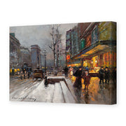 Édouard Cortès's 'Porte St. Martin' painting reproduced as a gallery-wrapped canvas print
