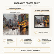Édouard Cortès - Porte St. Martin poster print size comparison and framing display infographic
