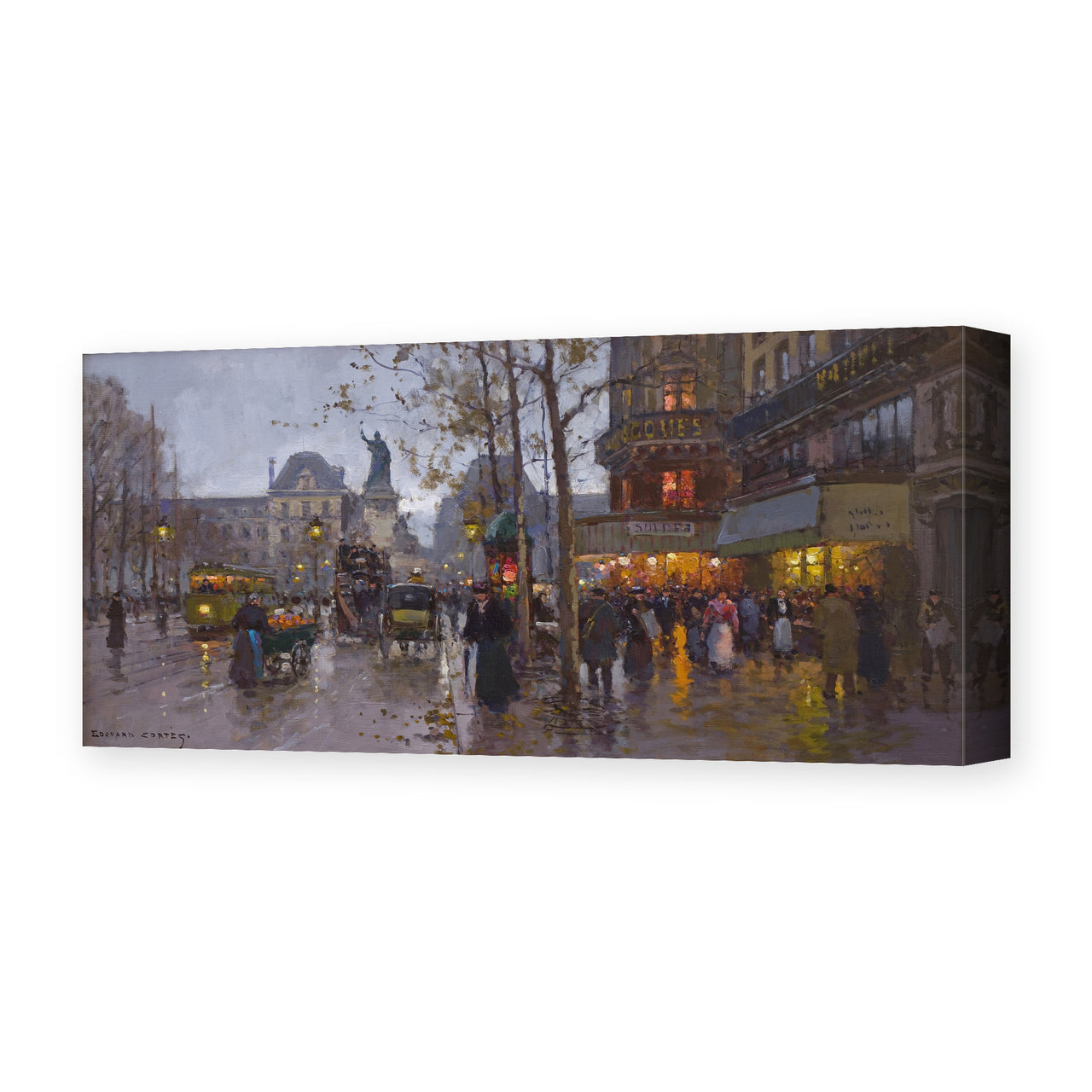 Édouard Cortès's 'Republic Square' painting reproduced as a gallery-wrapped canvas print