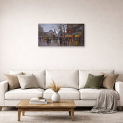 Gallery-wrapped canvas print of Édouard Cortès's Republic Square displayed on a wall in a living room