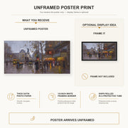Édouard Cortès - Republic Square poster print size comparison and framing display infographic