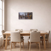 Unframed poster print of Édouard Cortès's Republic Square displayed on a wall in a dining room