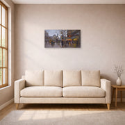 Unframed poster print of Édouard Cortès's Republic Square displayed on a wall in a living room