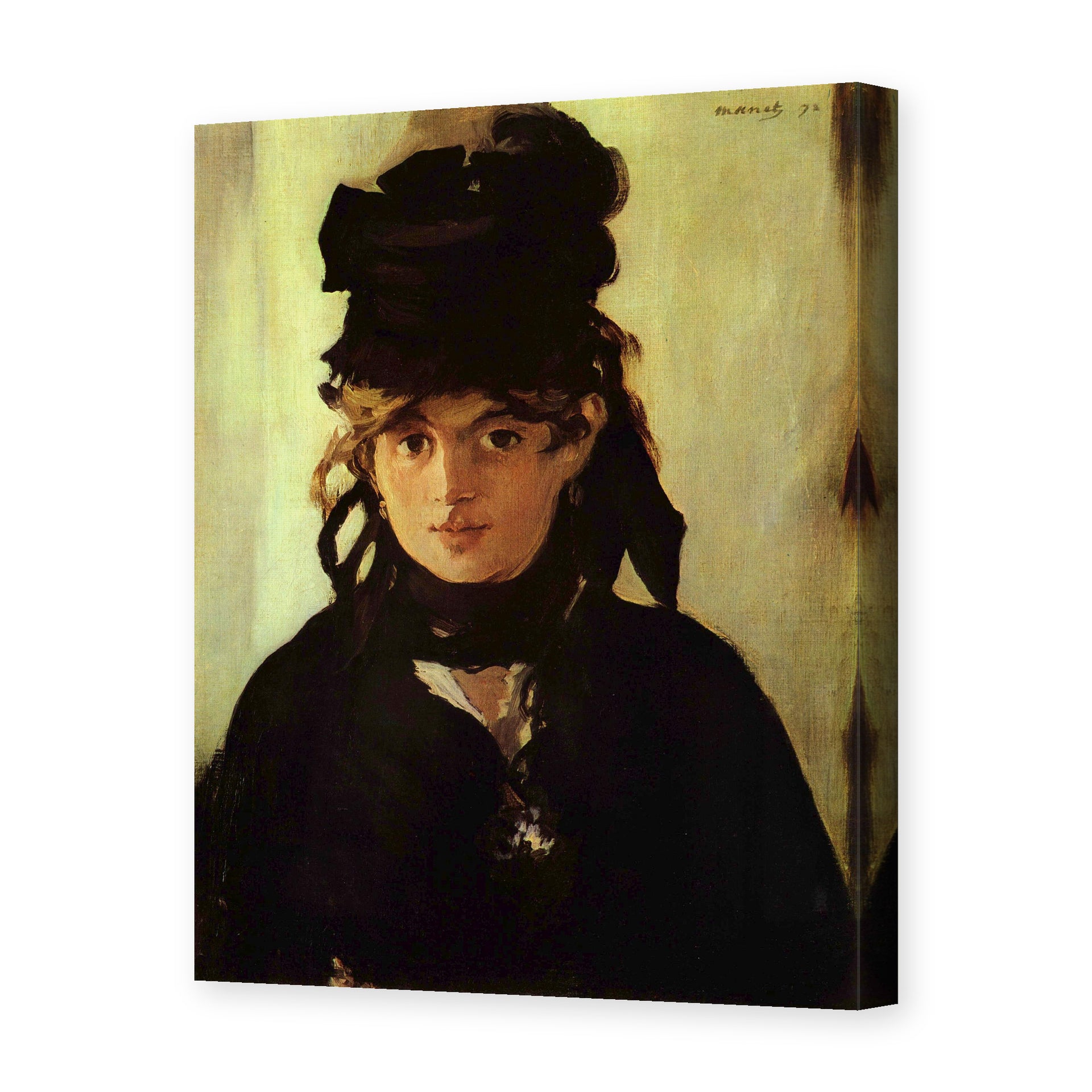 Edouard Manet's 'Berthe Morisot' painting reproduced as a gallery-wrapped canvas print