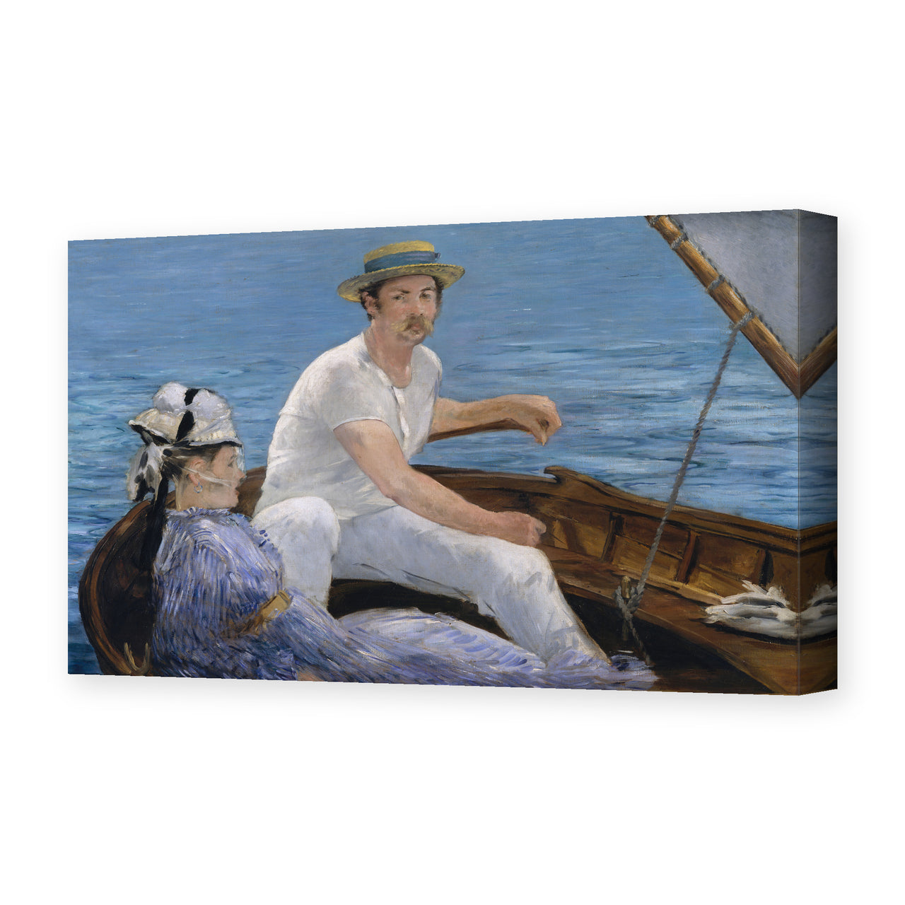 Edouard Manet's 'Boating, Metropolitan Museum of Art' painting reproduced as a gallery-wrapped canvas print