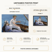 Edouard Manet - Boating, Metropolitan Museum of Art poster print size comparison and framing display infographic