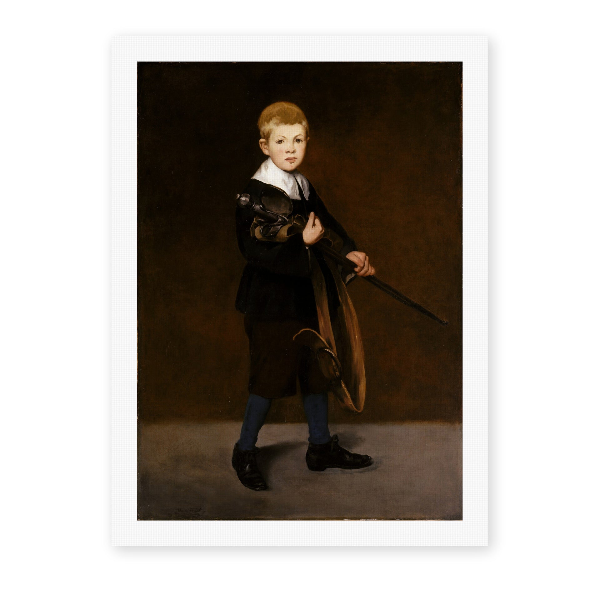 Edouard Manet's 'Boy with a Sword' painting reproduced as a rolled canvas print