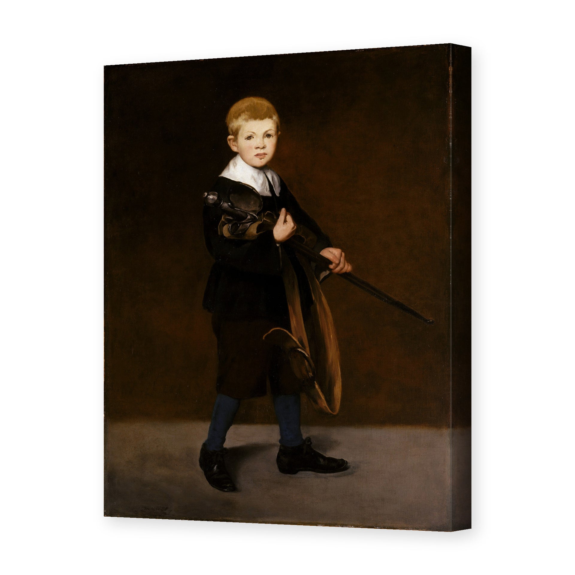 Edouard Manet's 'Boy with a Sword' painting reproduced as a gallery-wrapped canvas print