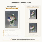 Edouard Manet - Flowers in a Crystal Vase canvas print size comparison and framing display infographic