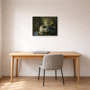 Gallery-wrapped canvas print of Edouard Manet's 'Luncheon on the Grass' displayed on a wall in a home office