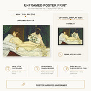 Edouard Manet - Olympia poster print size comparison and framing display infographic
