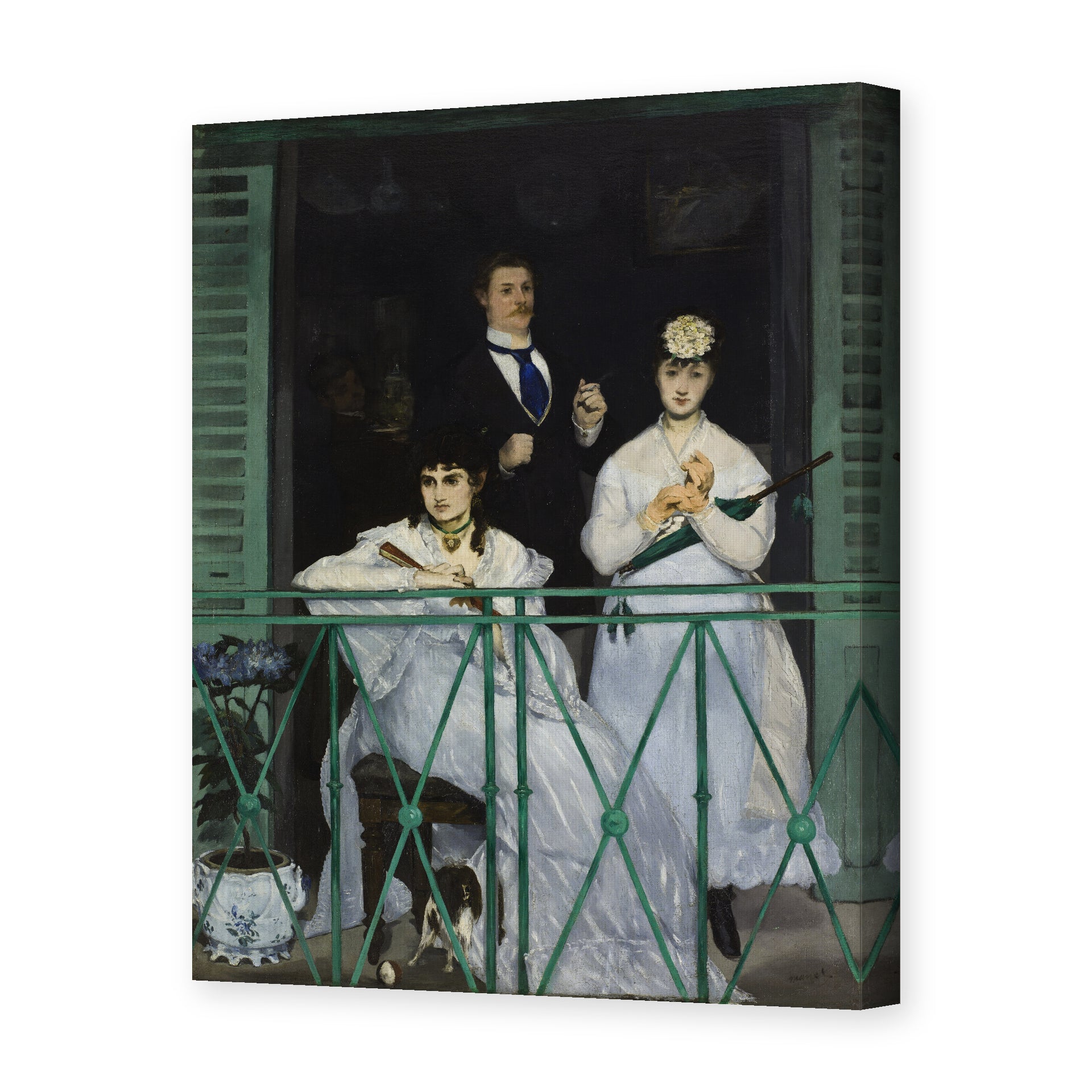 Edouard Manet's 'The Balcony, Musee d'Orsay' painting reproduced as a gallery-wrapped canvas print