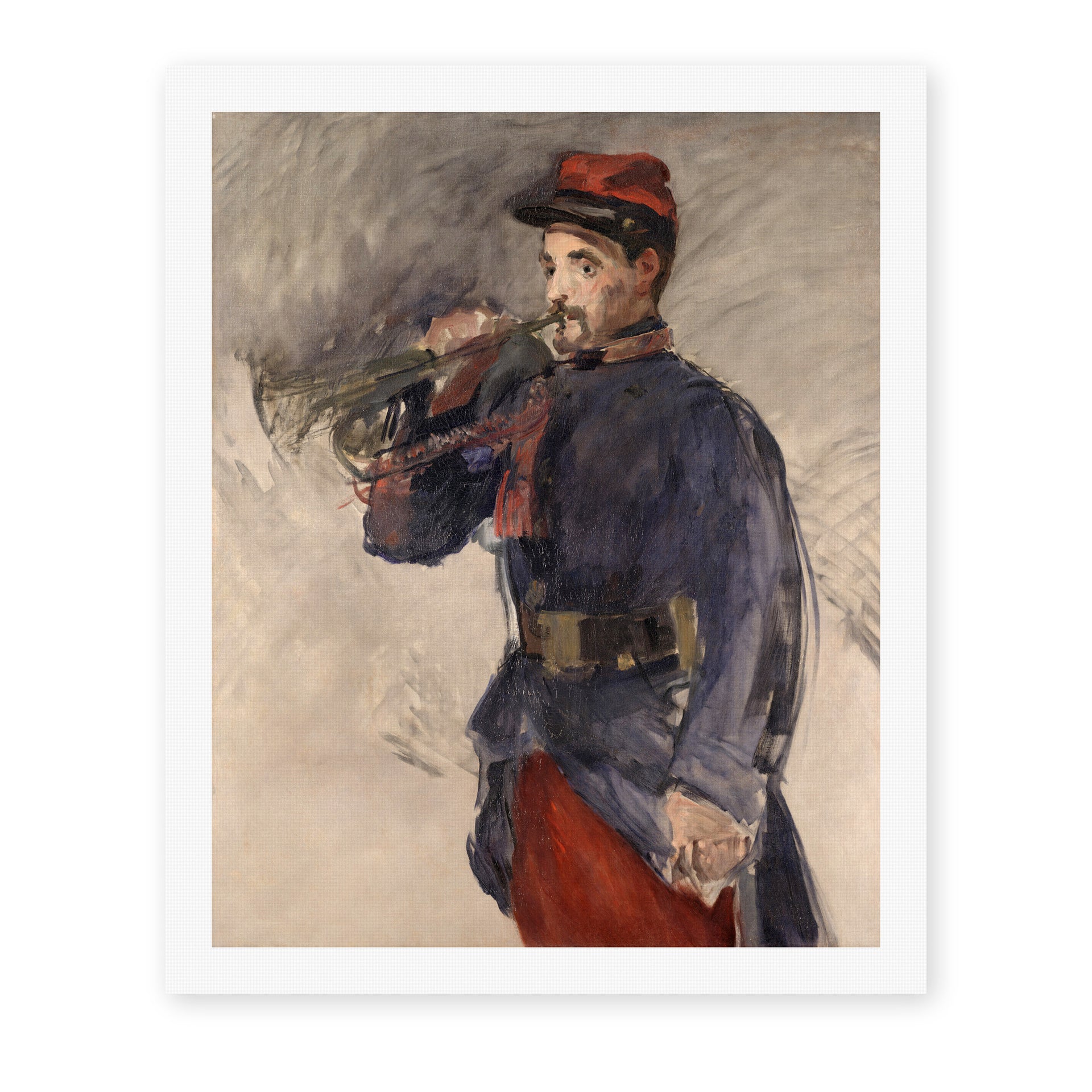 Edouard Manet's 'The Bugler' painting reproduced as a rolled canvas print