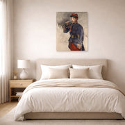 Unframed poster print of Edouard Manet's 'The Bugler' displayed on a wall in a bedroom