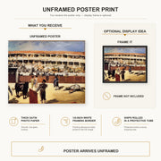 Edouard Manet - The Bullfight poster print size comparison and framing display infographic