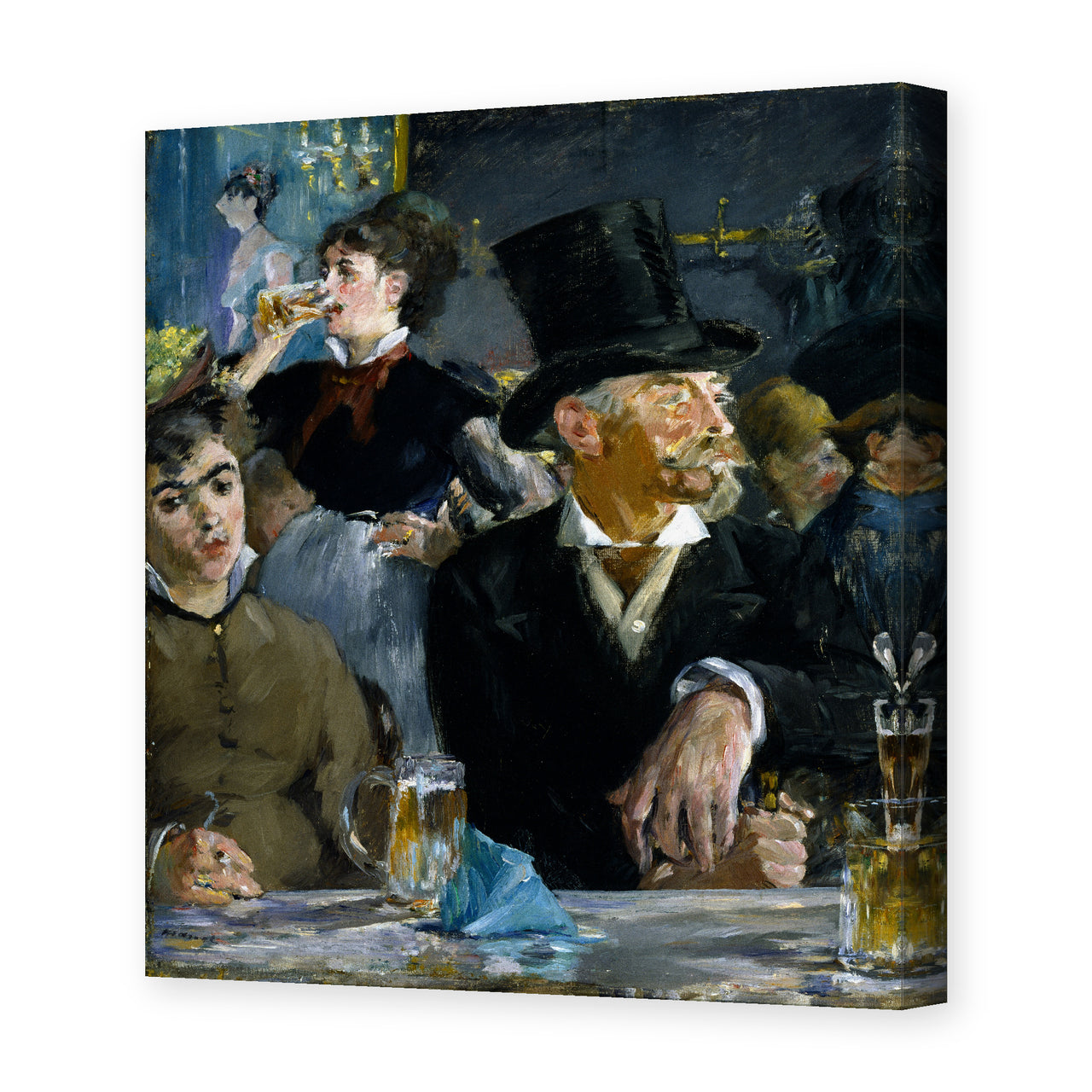 Edouard Manet's 'The Cafe Concert' painting reproduced as a gallery-wrapped canvas print