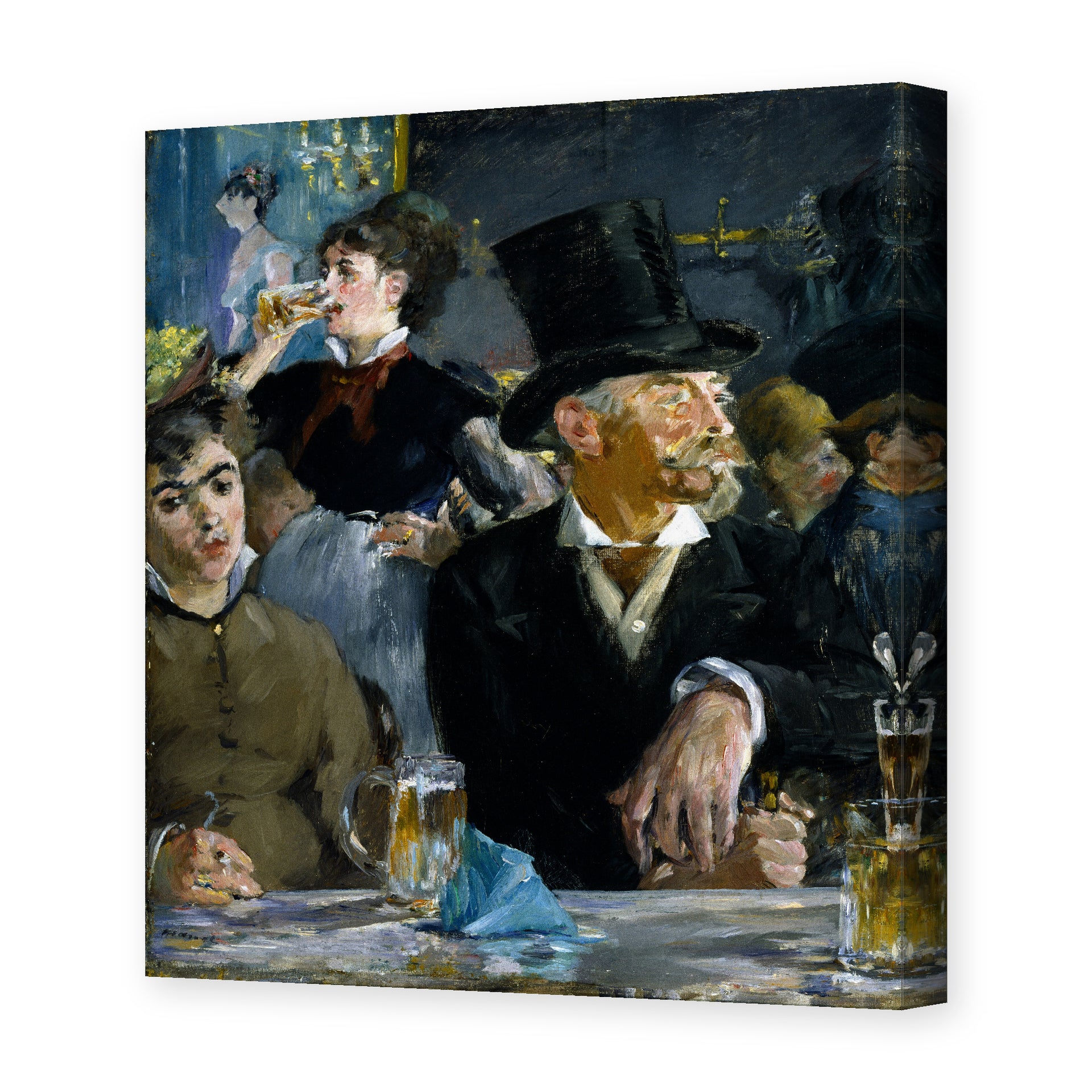 Edouard Manet's 'The Cafe Concert' painting reproduced as a gallery-wrapped canvas print