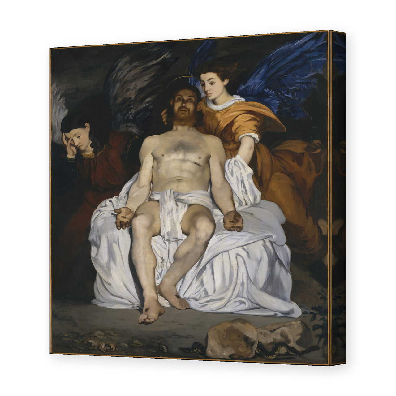 Edouard Manet's 'The Dead Christ with Angels' painting reproduced as a gallery-wrapped canvas print