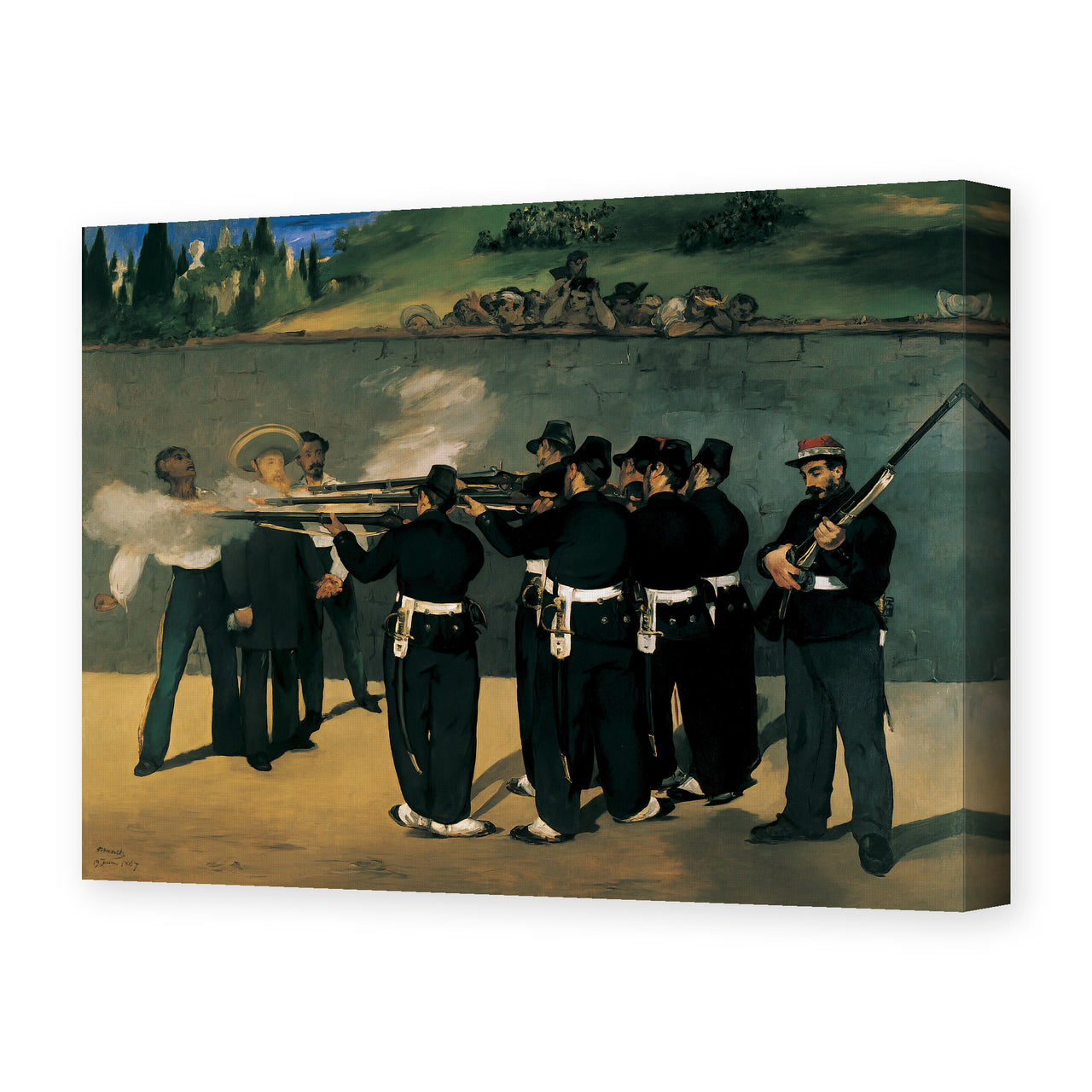 Edouard Manet's 'The Execution of Emperor Maximilian' painting reproduced as a gallery-wrapped canvas print
