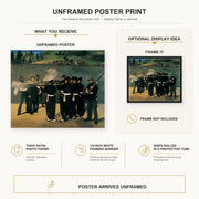 Edouard Manet - The Execution of Emperor Maximilian poster print size comparison and framing display infographic
