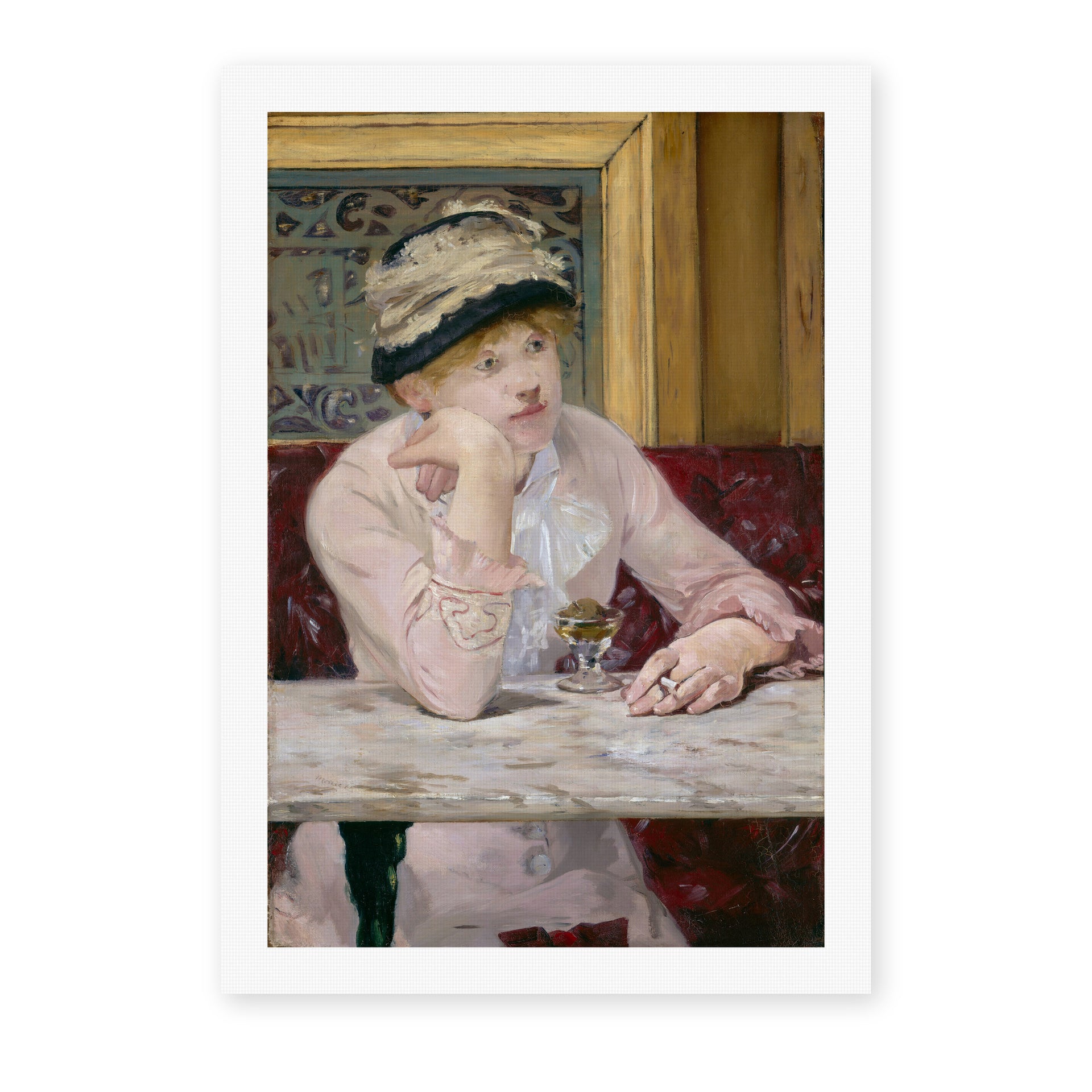 Edouard Manet's 'The Plum, National Gallery of Art' painting reproduced as a rolled canvas print