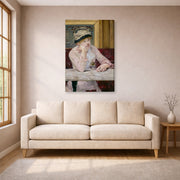 Gallery-wrapped canvas print of Edouard Manet's 'The Plum, National Gallery of Art' displayed on a wall in a living room