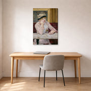 Gallery-wrapped canvas print of Edouard Manet's 'The Plum, National Gallery of Art' displayed on a wall in a home office