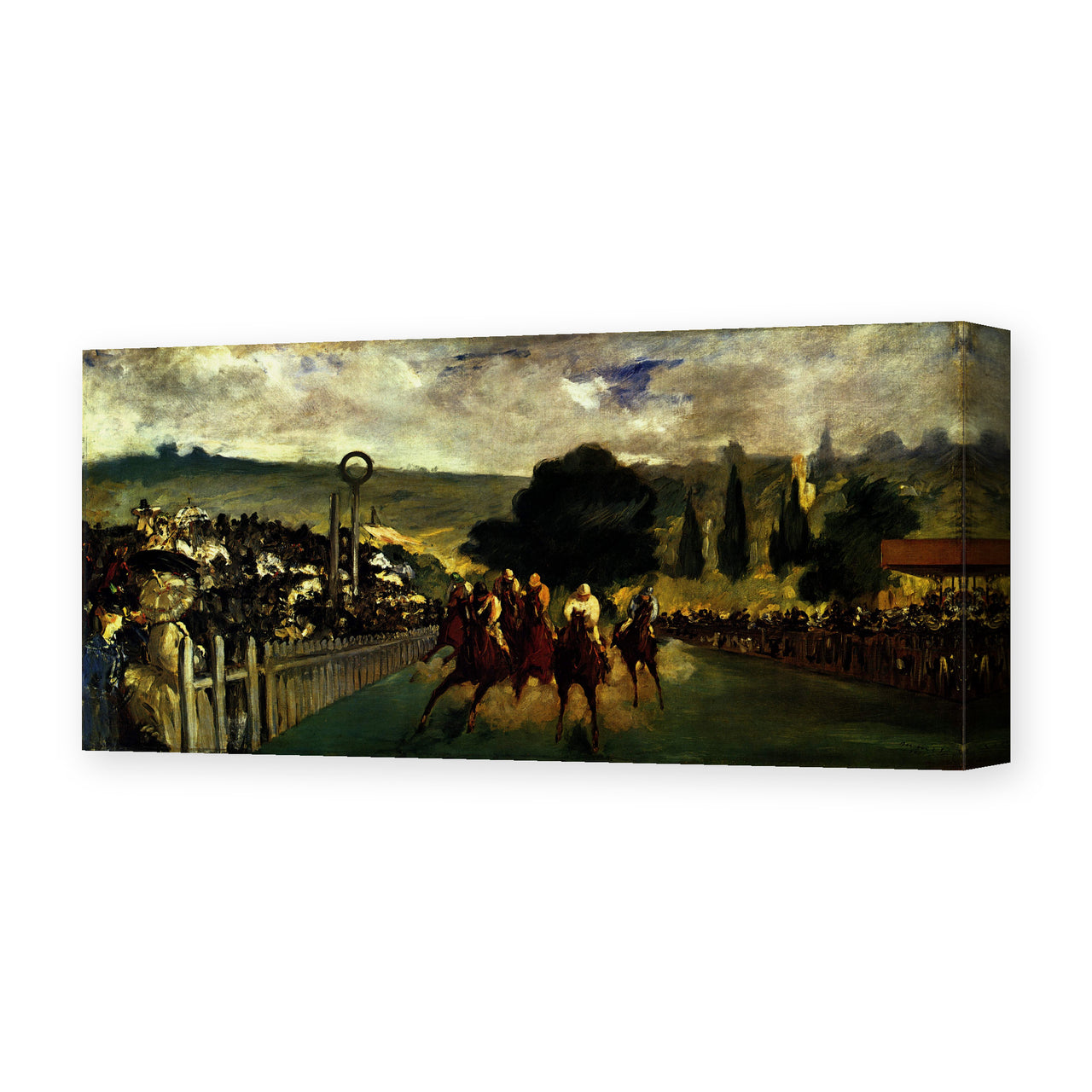 Edouard Manet's 'The Races at Longchamp' painting reproduced as a gallery-wrapped canvas print
