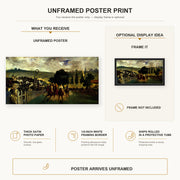 Edouard Manet - The Races at Longchamp poster print size comparison and framing display infographic