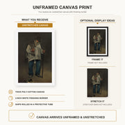 Edouard Manet - The Ragpicker, Norton Simon Museum canvas print size comparison and framing display infographic